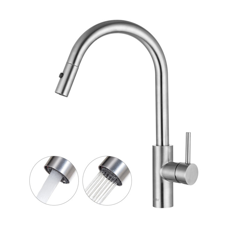 Homelody Extendable Faucet Kitchen 360° Rotatable Faucet With 2 Spray Types Shower High
